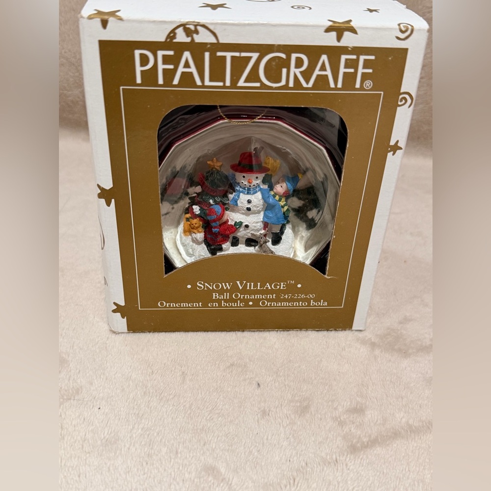 Pfaltzgraff Snow Village Ornament with Snowman and Friends